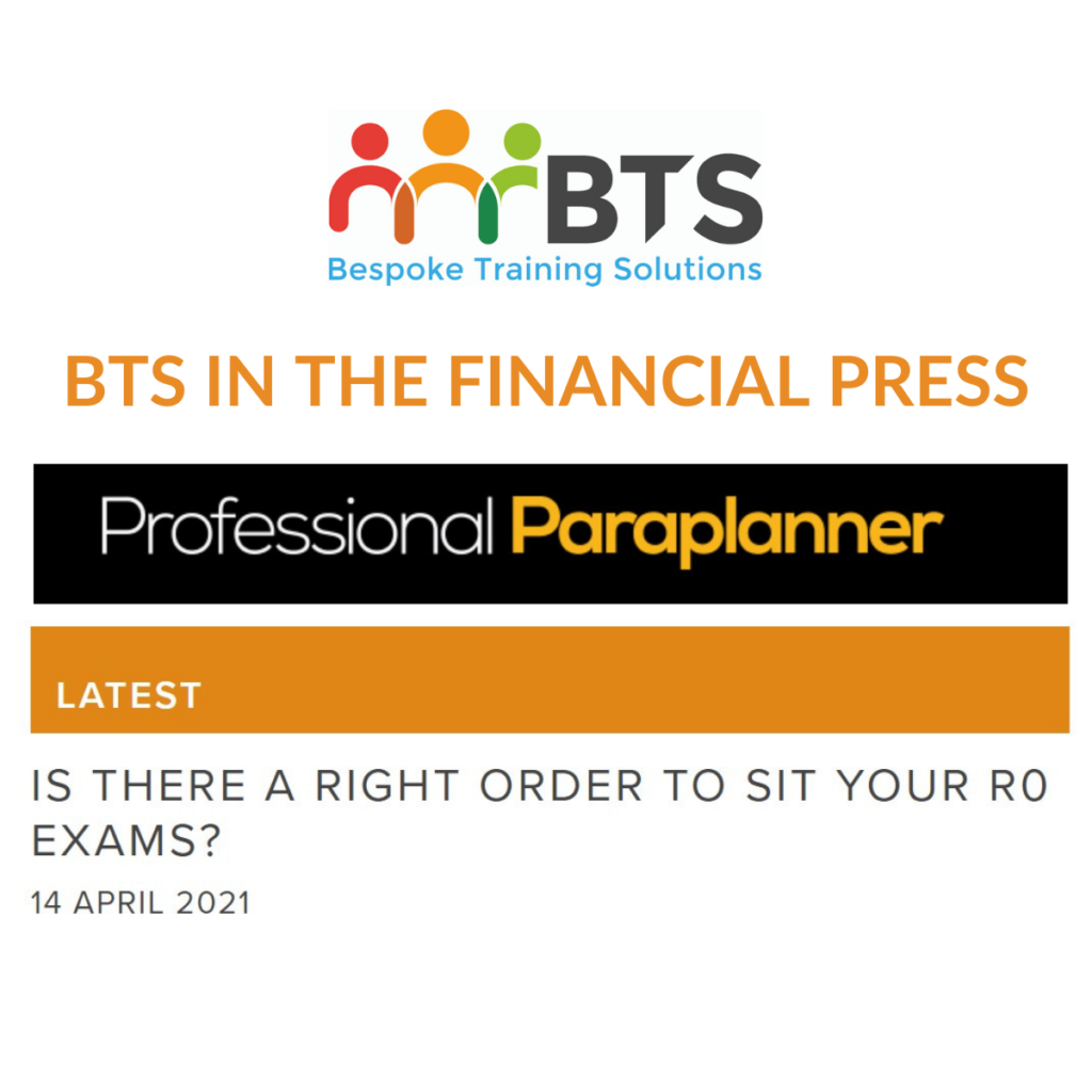 right order to sit R0 exams? Professional Paraplanner article
